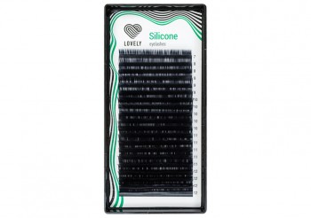 Ресницы черные Silicone Lovely 0,10 C (20 линий) МИКС 
